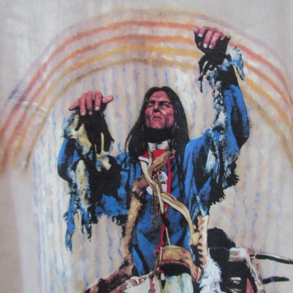 The Mountain Vintage Native American Shirt XXXL Craig Tennant Art Nature Stained - Picture 6 of 8